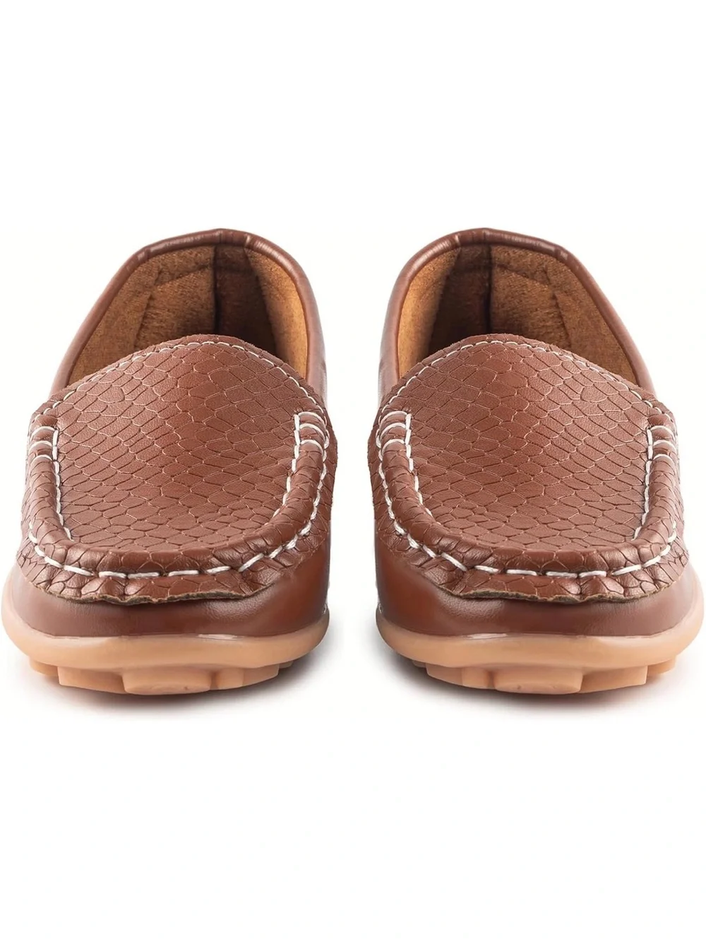 Kids Brown Slip-On Loafers Boys size 1 dress brown/tan